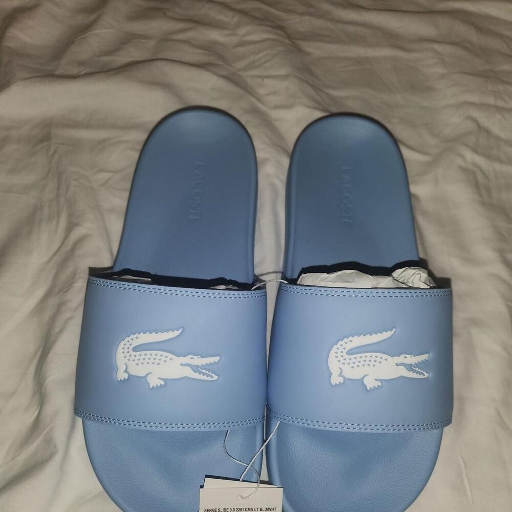 Lacoste Men's Blue Slides